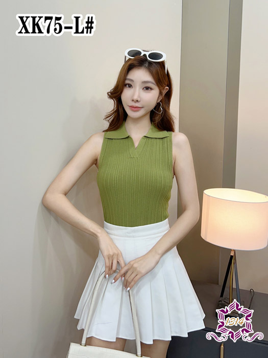 V-neck knit vest XK75-L